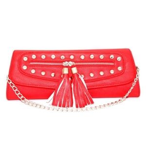 Zauron Red Studded Evening Clutch | Handbag | Purse